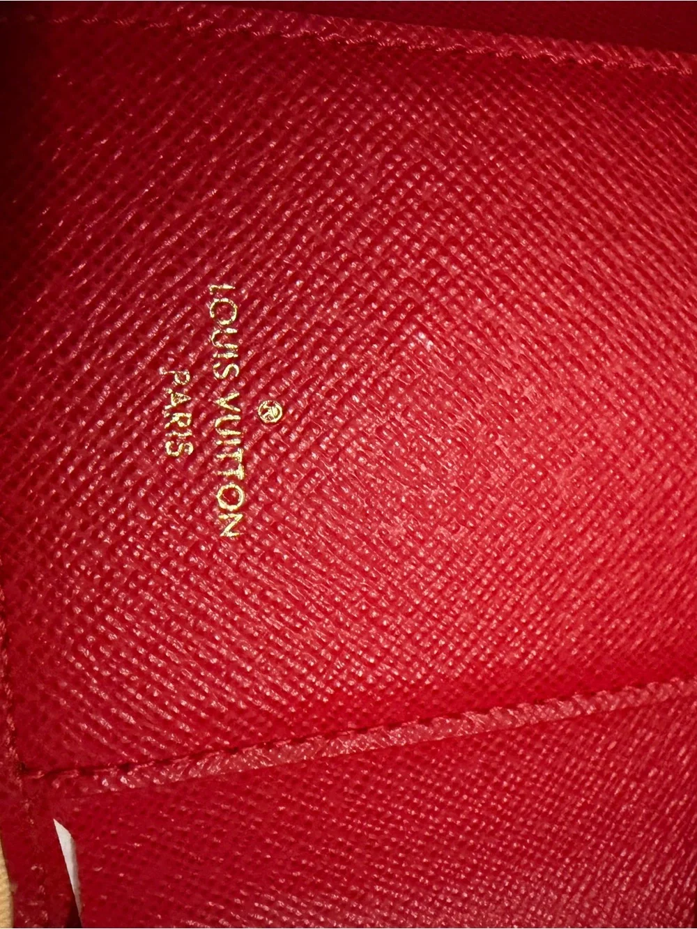 Louis Vuitton Brown Checkered Envelope Wallet with Red Snap